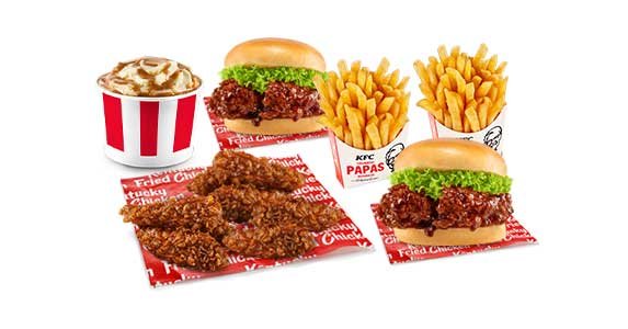 8 Ke Tiras + 2 Ke Tiras Burgers — KFC Mexico