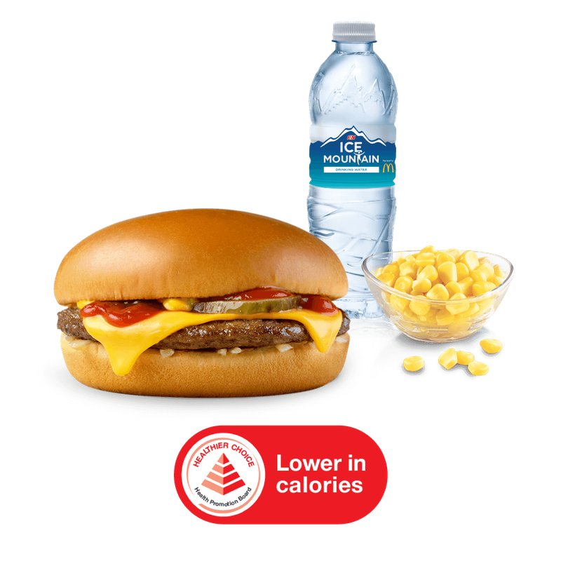 Cheeseburger Meal with Corn and Ice Mountain (Eat Light) — McDonald's Singapore
