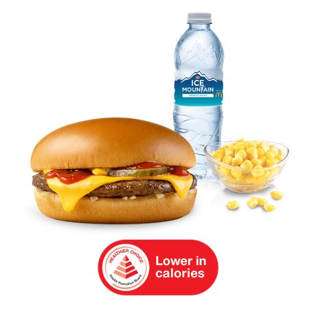 Cheeseburger Meal with Corn