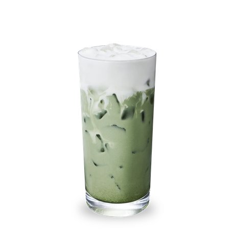 Iced Matcha Latte with Protein Boosted Milk and Caramel Protein Cold Foam