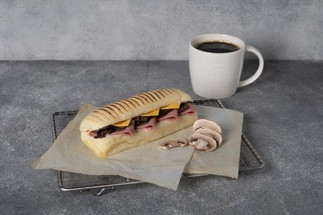 Smoked Beef Mushroom and Cheese Panini