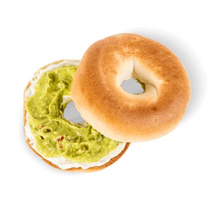 Bagel with Guacamole and Cream Cheese
