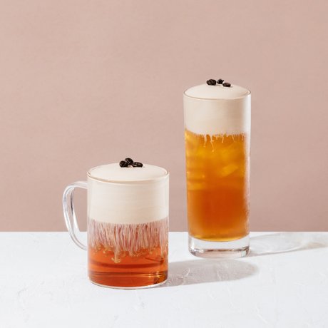 Iced Ruby Black Tea Latte with Espresso Foam