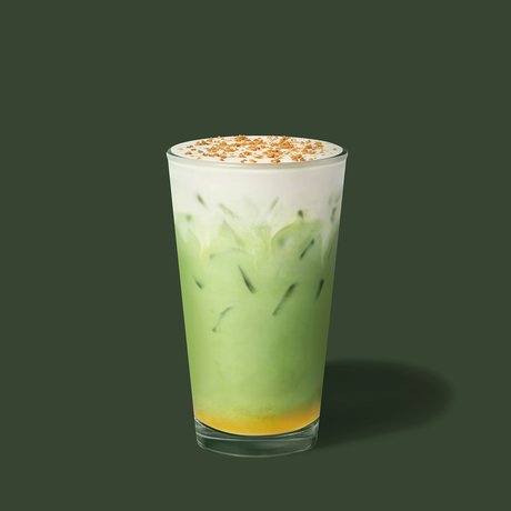 Iced Apple Crumble Matcha Latte